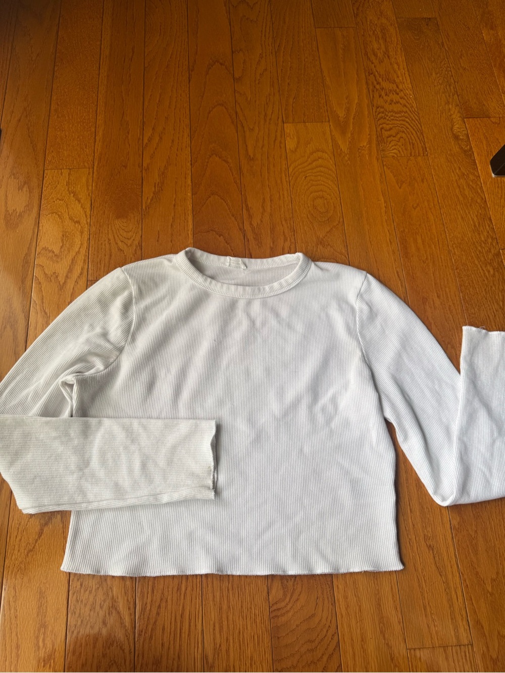 Cotton On White Ribbed Long Sleeve Thermal Top
